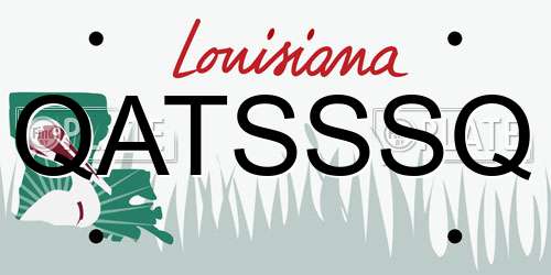 QATSSSQ Louisiana License Plate