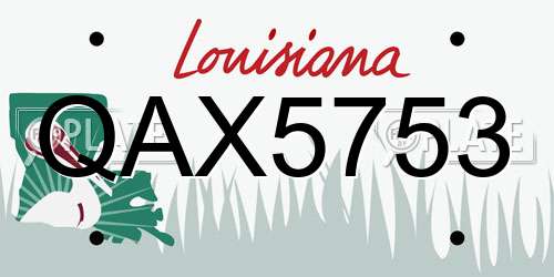 QAX5753 Louisiana License Plate