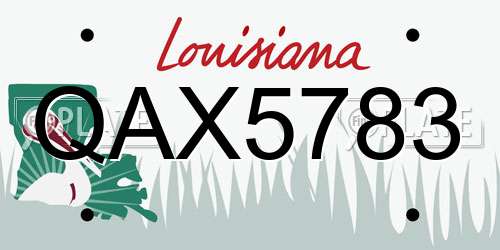 QAX5783 Louisiana License Plate