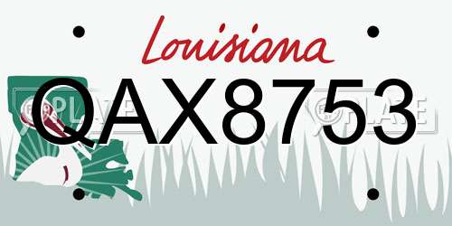 QAX8753 Louisiana License Plate