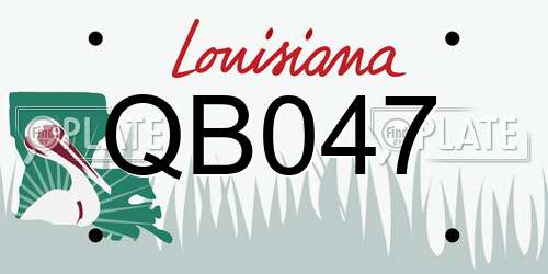 QB047 Louisiana License Plate