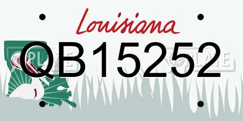 QB15252 Louisiana License Plate