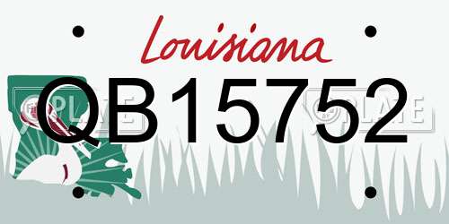 QB15752 Louisiana License Plate