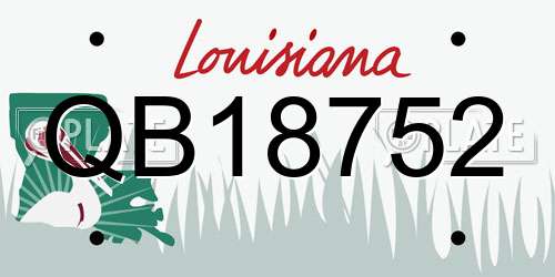 QB18752 Louisiana License Plate