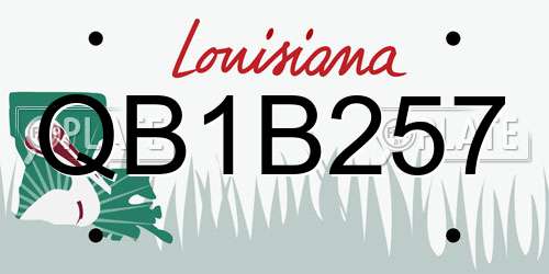 QB1B257 Louisiana License Plate