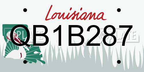 QB1B287 Louisiana License Plate