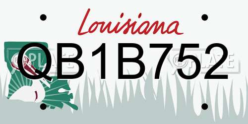 QB1B752 Louisiana License Plate