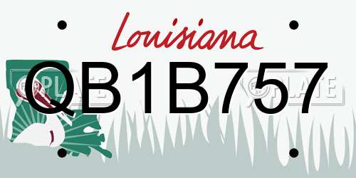 QB1B757 Louisiana License Plate