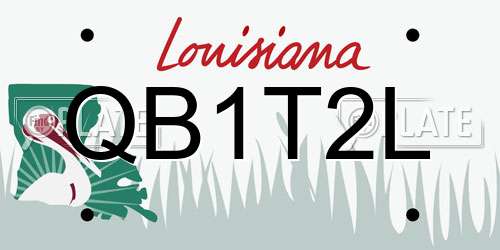 QB1T2L Louisiana License Plate