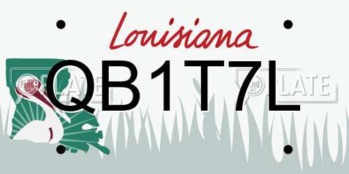 QB1T7L Louisiana License Plate