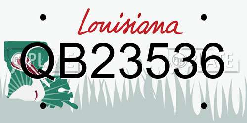 QB23536 Louisiana License Plate