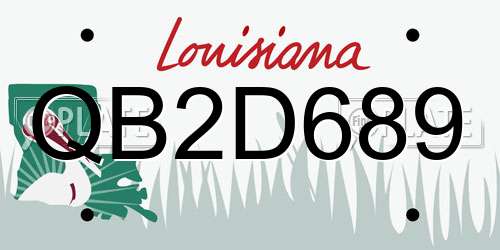 QB2D689 Louisiana License Plate
