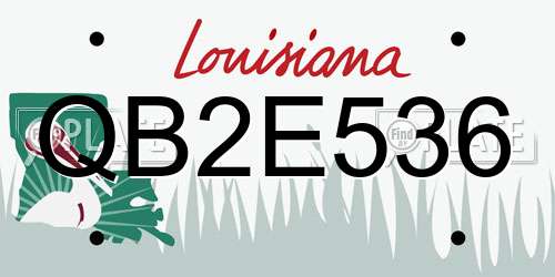 QB2E536 Louisiana License Plate