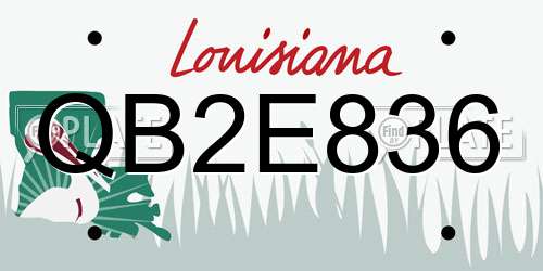 QB2E836 Louisiana License Plate