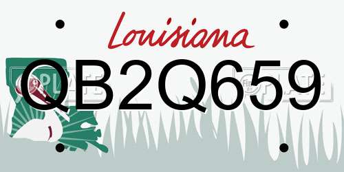 QB2Q659 Louisiana License Plate