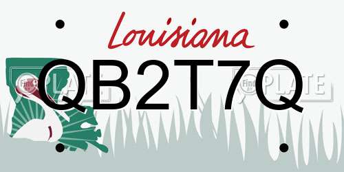 QB2T7Q Louisiana License Plate