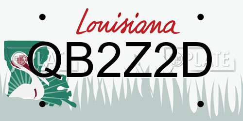QB2Z2D Louisiana License Plate