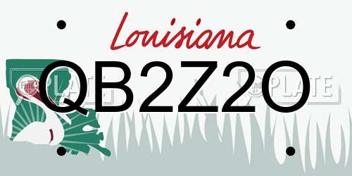QB2Z2O Louisiana License Plate
