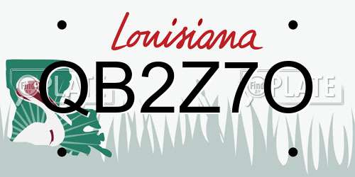 QB2Z7O Louisiana License Plate