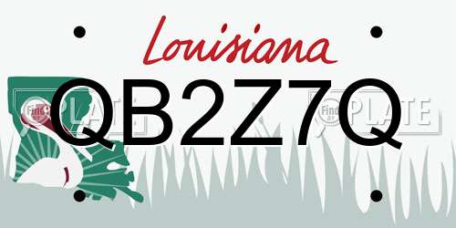 QB2Z7Q Louisiana License Plate