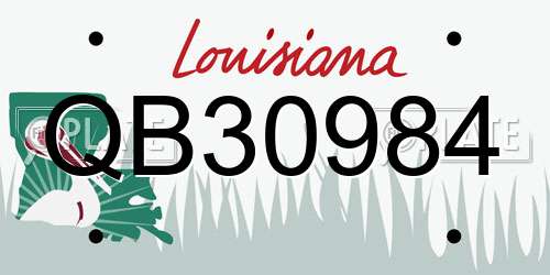 QB30984 Louisiana License Plate