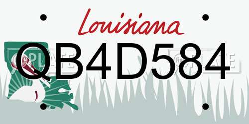 QB4D584 Louisiana License Plate
