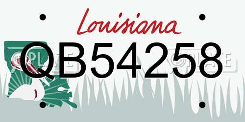 QB54258 Louisiana License Plate