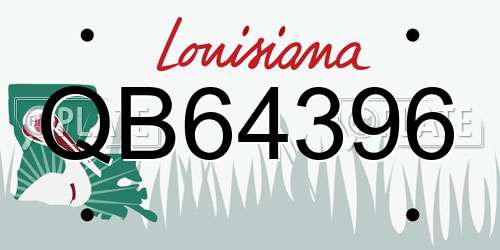 QB64396 Louisiana License Plate