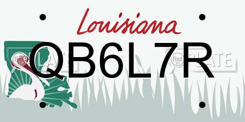 QB6L7R Louisiana License Plate