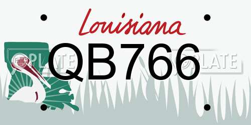 QB766 Louisiana License Plate