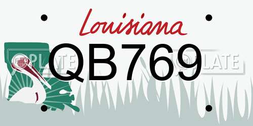 QB769 Louisiana License Plate