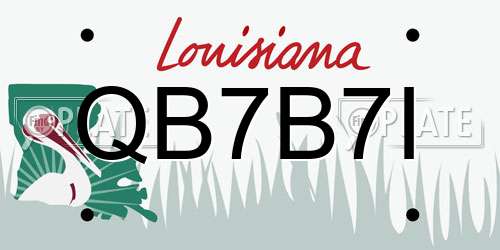 QB7B7I Louisiana License Plate