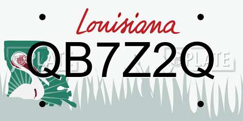 QB7Z2Q Louisiana License Plate