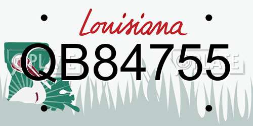QB84755 Louisiana License Plate