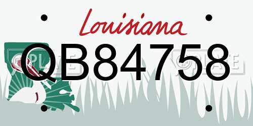 QB84758 Louisiana License Plate