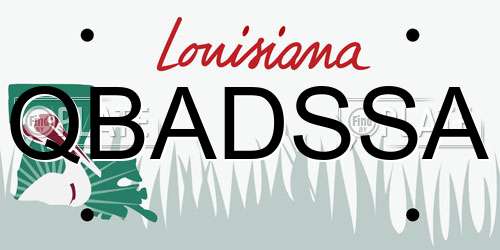 QBADSSA Louisiana License Plate