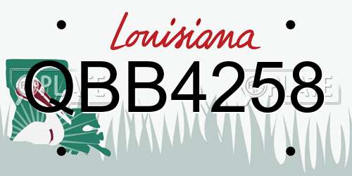 QBB4258 Louisiana License Plate