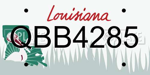 QBB4285 Louisiana License Plate