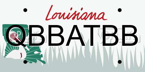 QBBATBB Louisiana License Plate