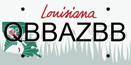 QBBAZBB Louisiana License Plate