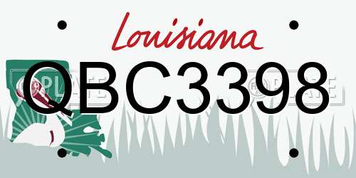 QBC3398 Louisiana License Plate