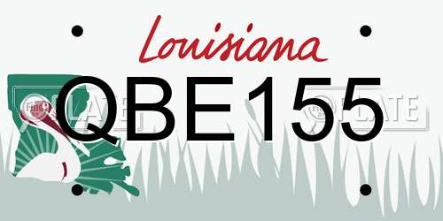 QBE155 Louisiana License Plate