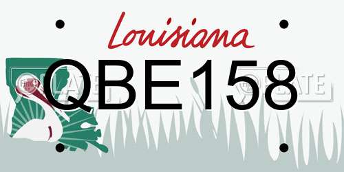 QBE158 Louisiana License Plate