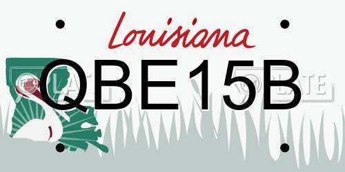 QBE15B Louisiana License Plate