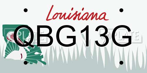 QBG13G Louisiana License Plate