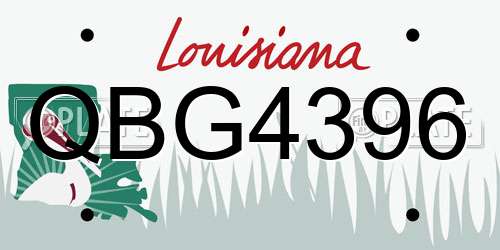 QBG4396 Louisiana License Plate