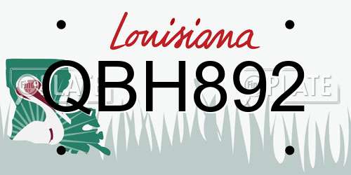 QBH892 Louisiana License Plate