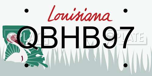 QBHB97 Louisiana License Plate