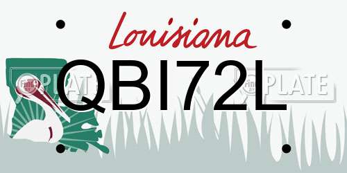 QBI72L Louisiana License Plate