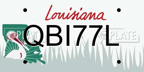 QBI77L Louisiana License Plate